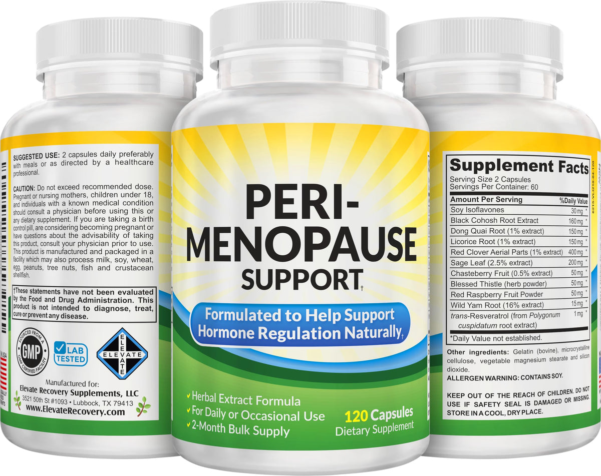 Perimenopause Support (2-Month) Supplement Blend | Women's Health & Hormone Support with 11 Herbs & Extracts | Female Hormonal Balance Supplements | 60-Day Bulk Supply | 120 Capsules Elevate Recovery SupplementsBuy Supplements Australia
