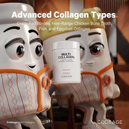 Codeage Multi Collagen Peptides Protein Capsules, 5 Collagen Types, Grass-Fed & Hydrolyzed Bovine Collagen Pills Supplement, Ashwagandha, Amla Berry Vitamins, Collagen Peptides - 90 Capsules CodeageBuy Supplements Australia