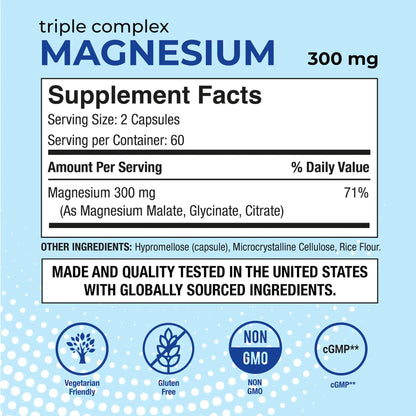 Puregen Labs Triple Magnesium Complex 300mg of Magnesium Glycinate, Malate, & Citrate P Puregen Labs canada supplements