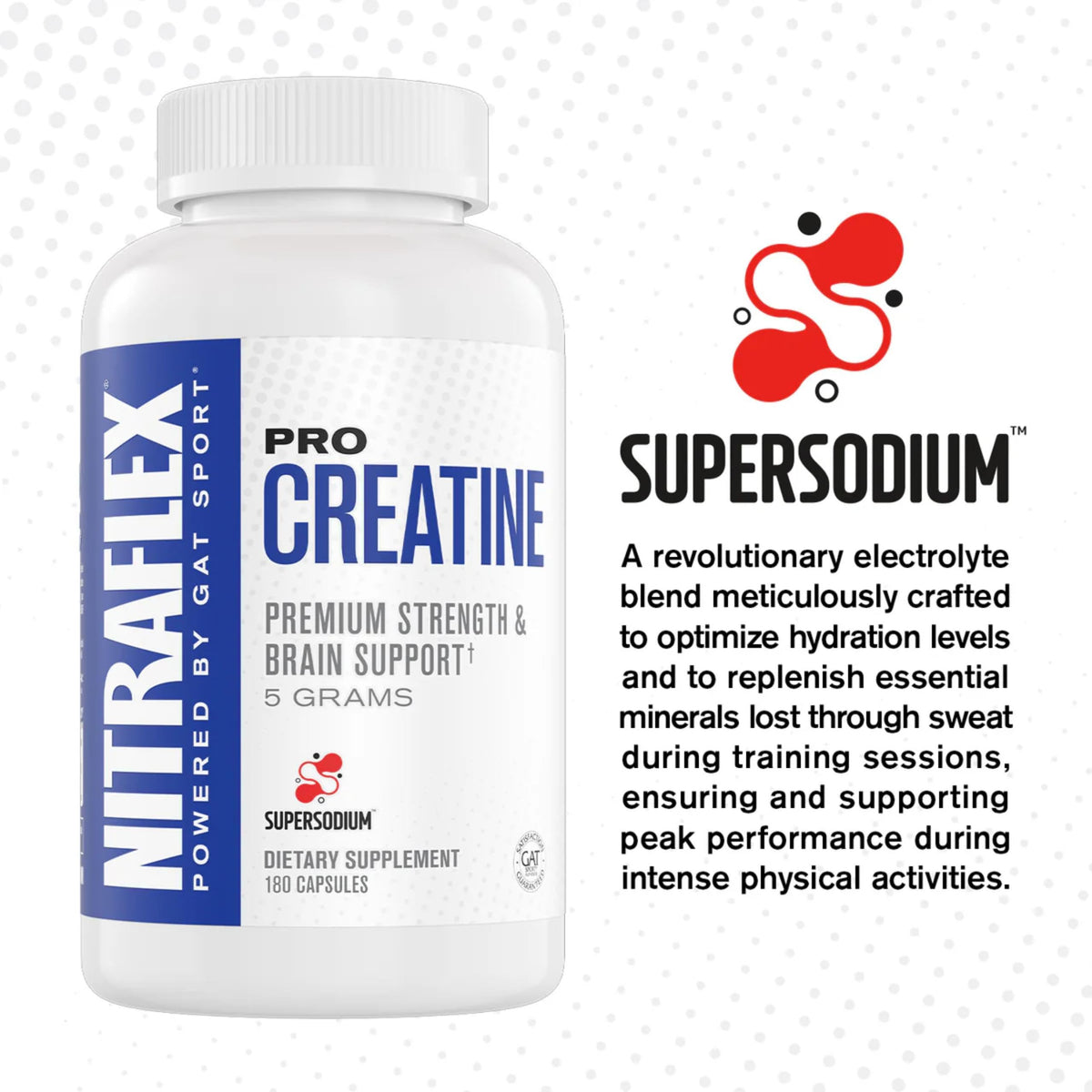 GAT SPORT Pro Creatine Capsules, Strengh, Wellness, Brain Health, Enhanced Absorption, 5 Grams, 150 Veggie Capsules GAT SPORTBuy Supplements Australia