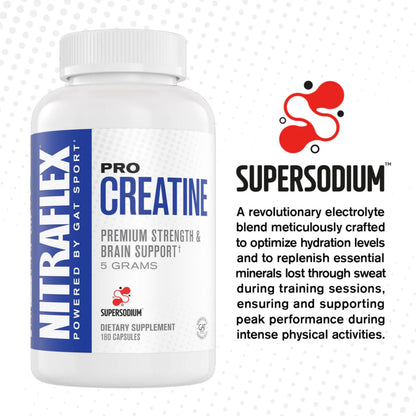 GAT SPORT Pro Creatine Capsules, Strengh, Wellness, Brain Health, Enhanced Absorption, 5 Grams, 150 Veggie Capsules GAT SPORTBuy Supplements Australia