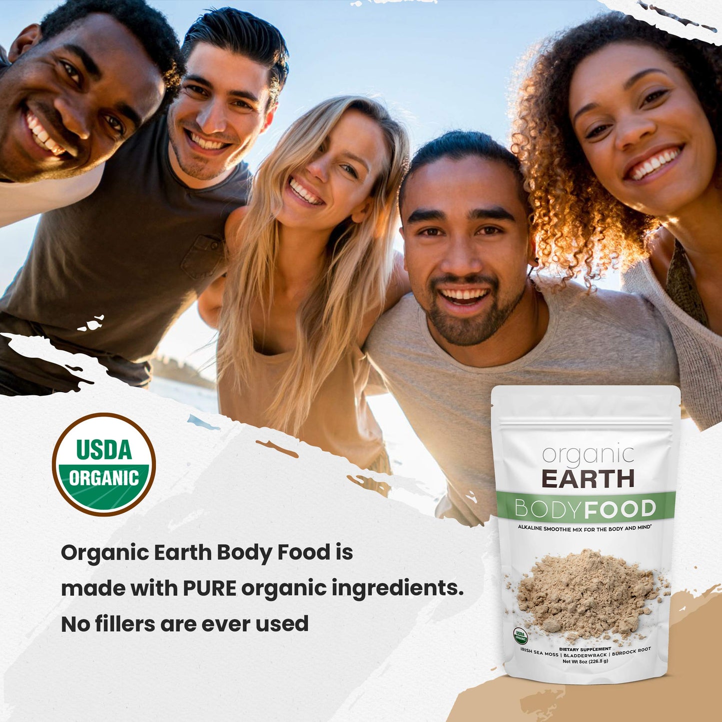 Organic Earth Irish Sea Moss Powder 8oz - Wildcrafted Sea Moss Organic with Bladderwrac Organic EarthBuy Supplements Australia