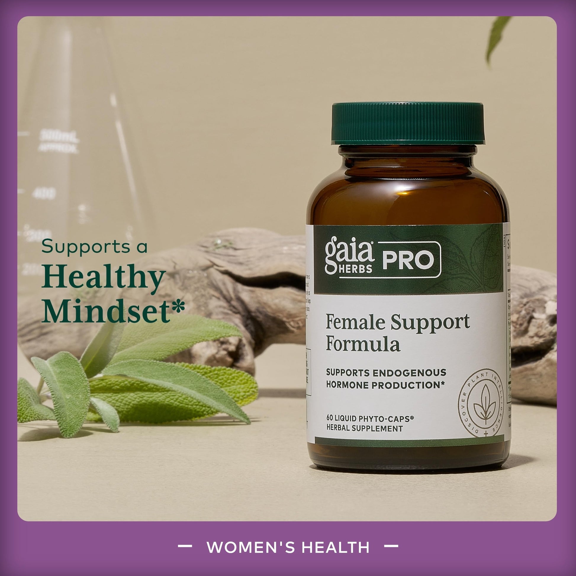 GAIA HERBS PRO Female Support Formula - Supports Healthy PMS & Menopause Fluctuations with Alfalfa Leaf, Black Cohosh Root Extract, Dandelion Root & More* - Vegan - 60 Liquid Phyto-Caps (60 Servings) Gaia Herbs PROBuy Supplements Australia