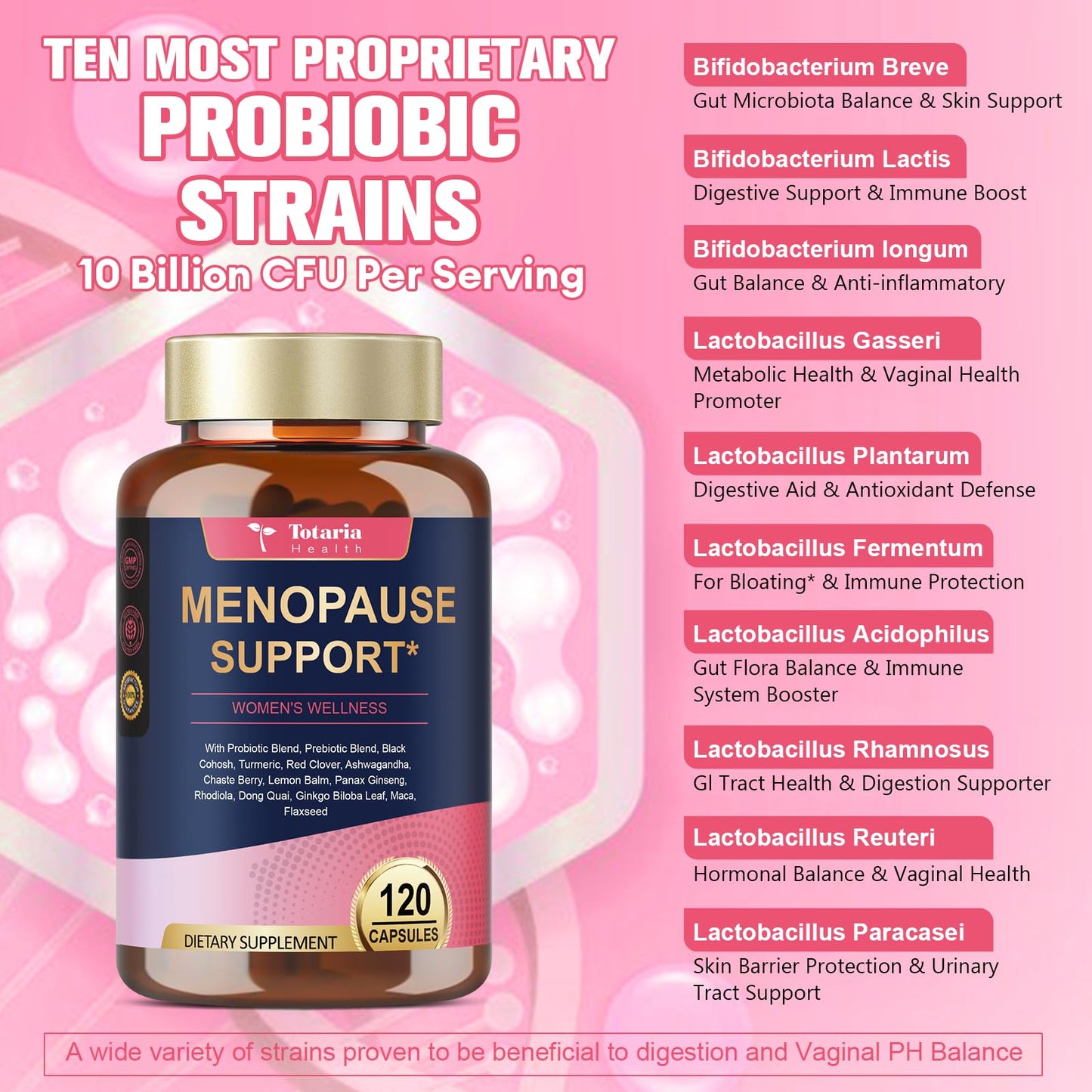 40-in-1 Menopause Supplements for Women, Multibenefit & Complete Black Cohosh for Hot Flashes, Night Sweats & Hormone Balance, w/ Probiotics, DIM, Vitex, Dong Quai, Red Clover and More, 120 Vegan Caps TotariaBuy Supplements Australia
