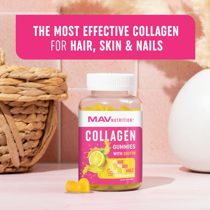 Collagen Gummies for Women | 200mg Hydrolyzed Collagen + 2500mcg Biotin, with Vitamin C, E & Zinc MAV NUTRITIONBuy Supplements Australia