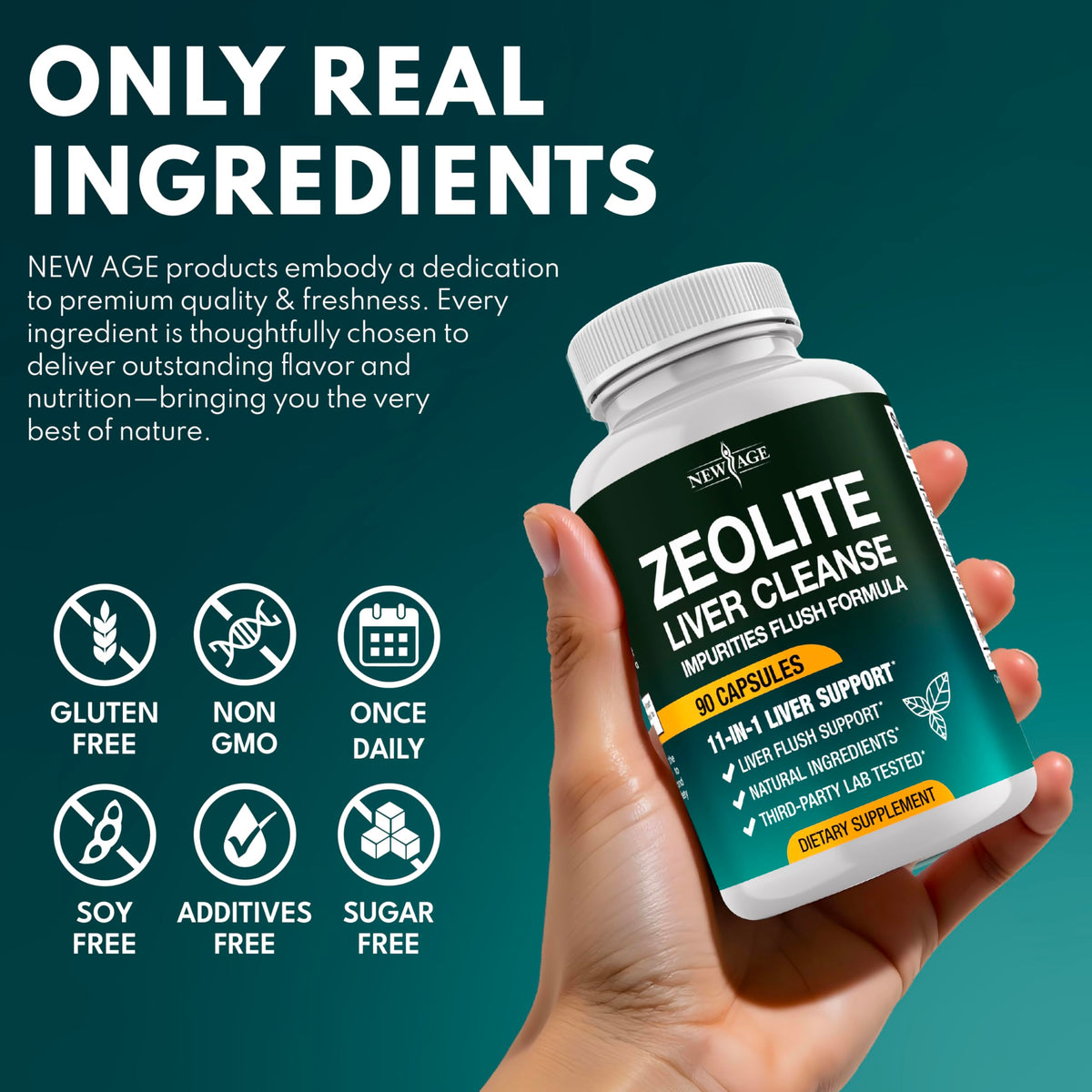 NEW AGE Liver Cleanse & Repair - Help Support Gut Health, and Energy - Zeolite for Adults with Noni, Glutathione, NAC, Chlorella, Spirulina, ALA, Cilantro, Milk Thistle & Shilajit - 60 Count NEW AGE buy supplements Au