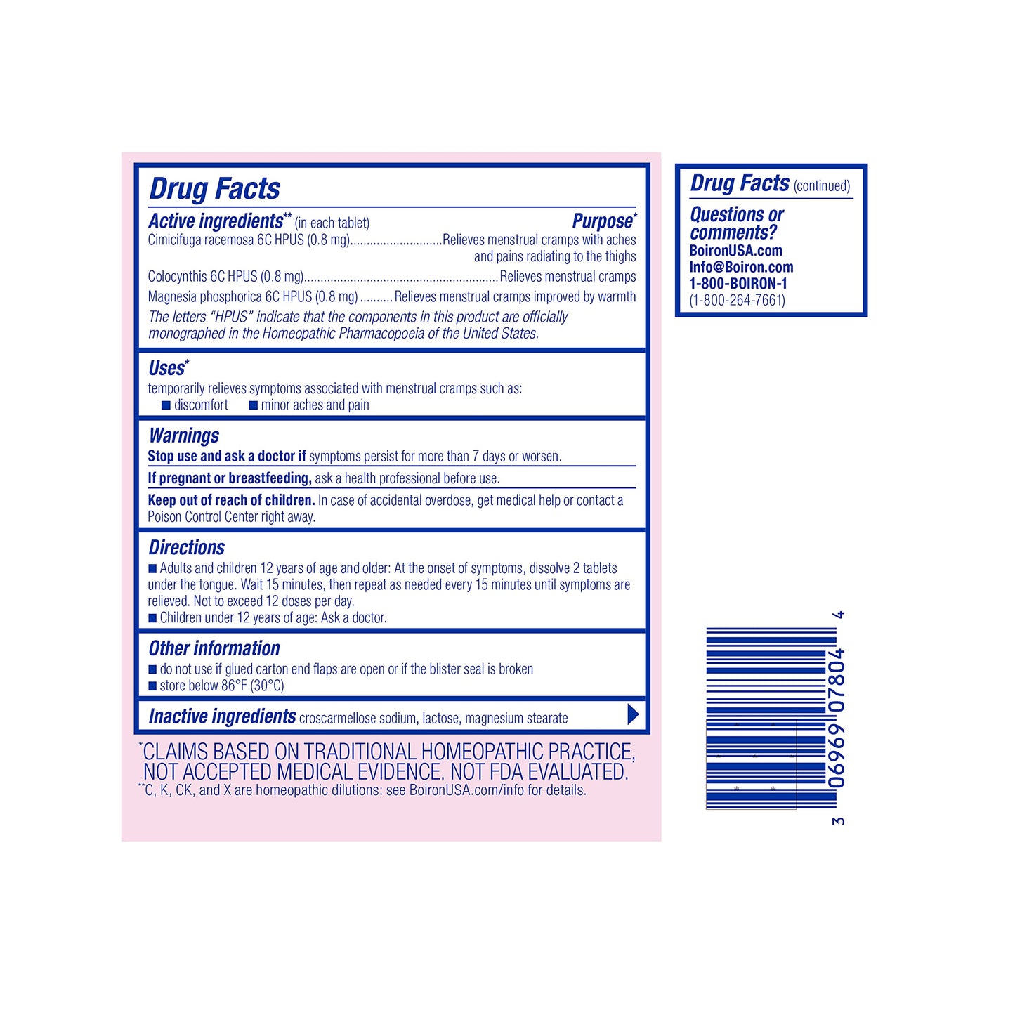 Boiron Cyclease Cramps Tablets for Relief from Menstrual Cramps, Aches, Pain, and Discomfort - 60 Count BoironBuy Supplements Australia
