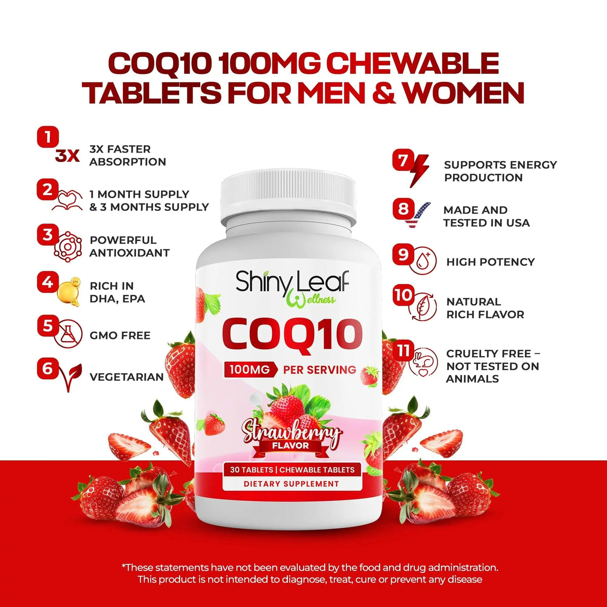 Bariatric Multivitamin Iron-Free One Capsule Per Day and CoQ10 100mg Supplement for Brain Health and Energy Management for Women and Men Shiny LeafBuy Supplements Australia