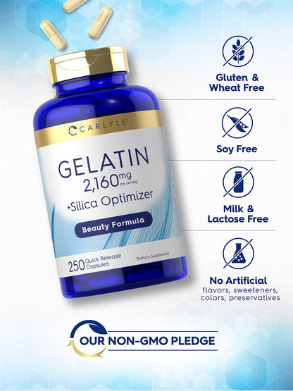 Carlyle Gelatin Capsules | 2160 mg | 250 Pills | with Silica Optimizer | Non-GMO, and Gluten Free Supplement Carlyle buy supplements Au