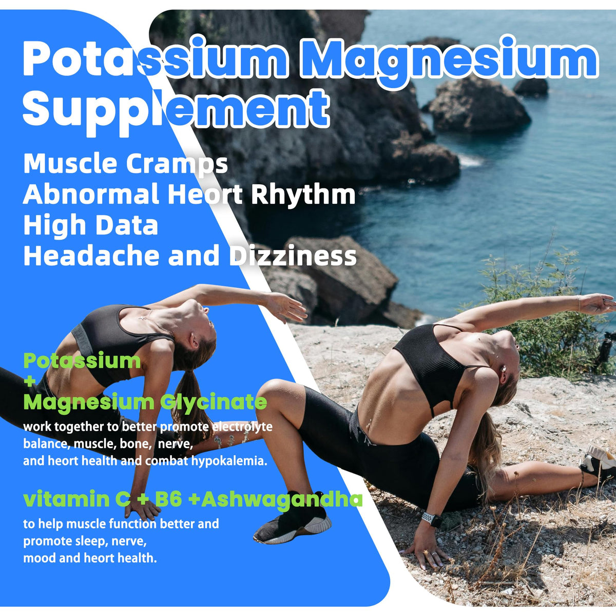 Potassium Magnesium Gummies,Potassium Supplement w/Ashwagandha,High Absorption Magnesium Glycinate,B6,D3,Potassium Citrate for Leg Cramps,Muscle,Electroyte for Adults Kids,Sugar-Free, 60 Gummies NUTRAGOGOBuy Supplements Australia