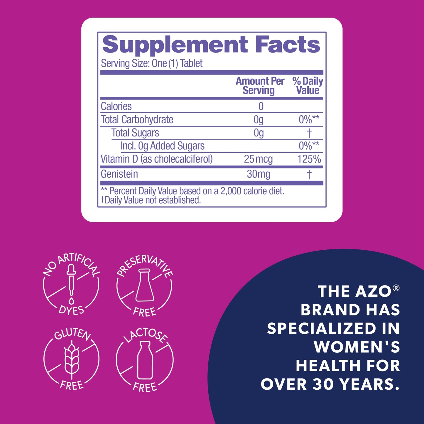 AZO® Daily Menopause Relief + Vitamin D to Support Strong Bones, Menopause Supplements for Women, Reduces Hot Flashes and Night Sweats* - 30 Count AZOBuy Supplements Australia