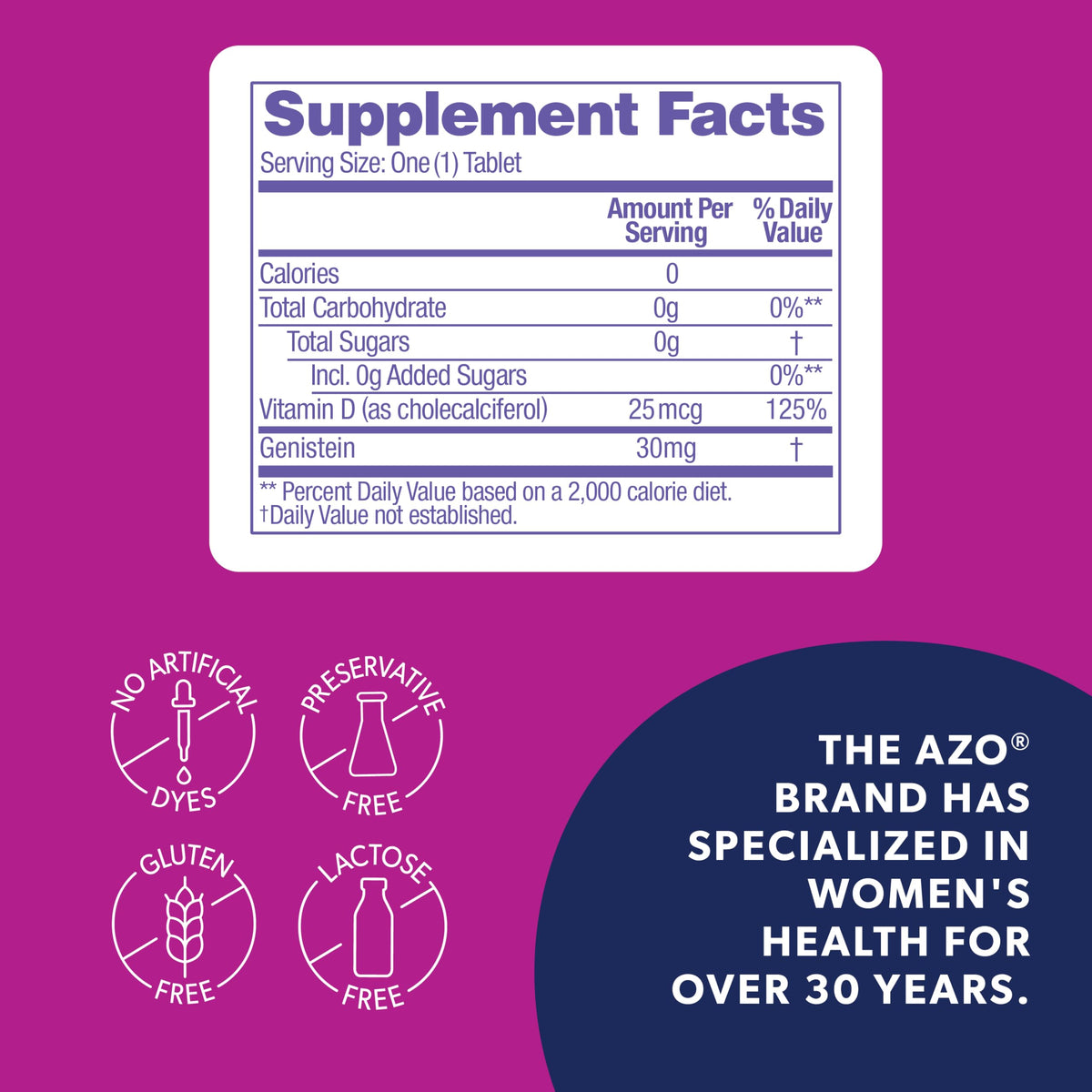 AZO® Daily Menopause Relief + Vitamin D to Support Strong Bones, Menopause Supplements for Women, Reduces Hot Flashes and Night Sweats* - 30 Count AZOBuy Supplements Australia