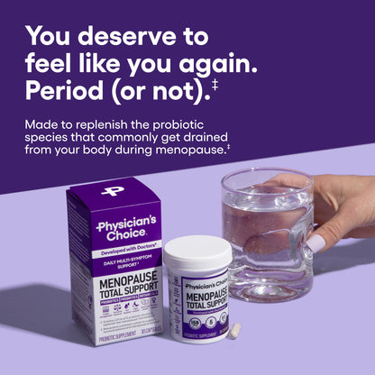 Physician's CHOICE Menopause Probiotic Supplement for Women - Supports Hormone Balance, Hot Flashes, Night Sweats, Weight Management, Bloating & Gut Health - with Black Cohosh, Resveratrol+ - 30ct Physician's CHOICEBuy Supplements Australia