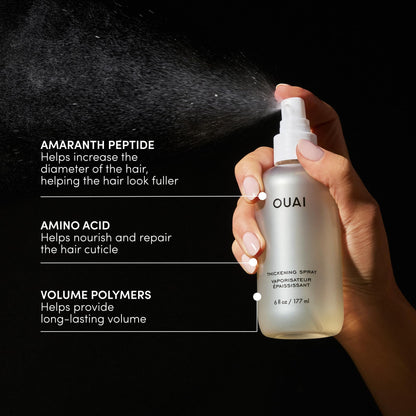 OUAI Hair Thickening Spray - Thickening & Volumizing Spray for Instantly Thicker, Fuller-Looking Hair - Protects, Strengthens & Repairs with Amaranth Peptide & Amino Acids (6 Fl Oz) OUAIBuy Supplements Australia