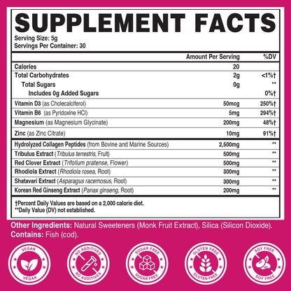 Menopause Supplements for Women, 10-in-1 Hormone Balance for Women, with Red Clover, Korean Ginseng, Shatavari - Menopause & Libisoothe Powder for Desire, Hot Flashes, Night Sweats & Mood - 5.3 Oz XandoriBuy Supplements Australia