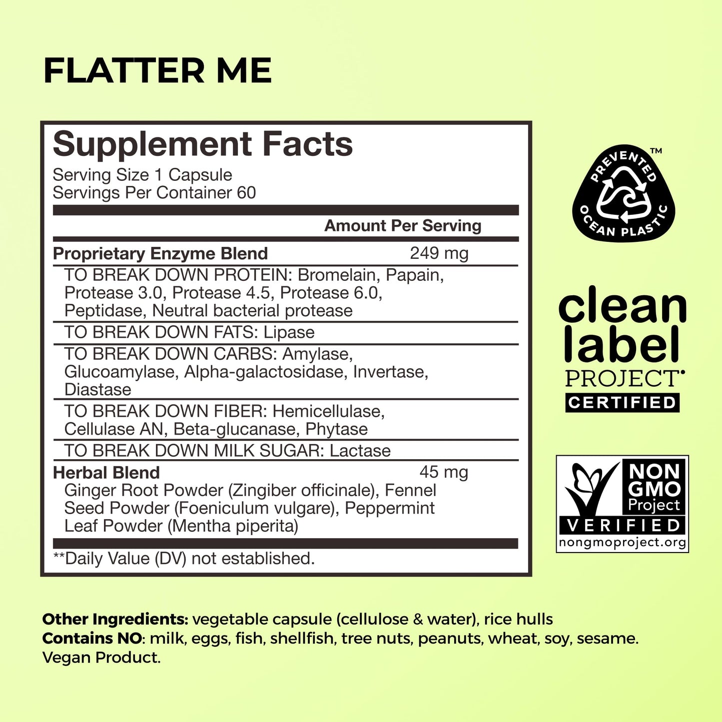 HUM Flatter Me Digestive Enzymes for Women & Men, Digestive Health Bloating Supplement with Ginger & Peppermint Leaf, Fast Acting Anti Bloat Pills Multi Enzyme for Debloating, Vegan, 60 Capsules HUMBuy Supplements Australia