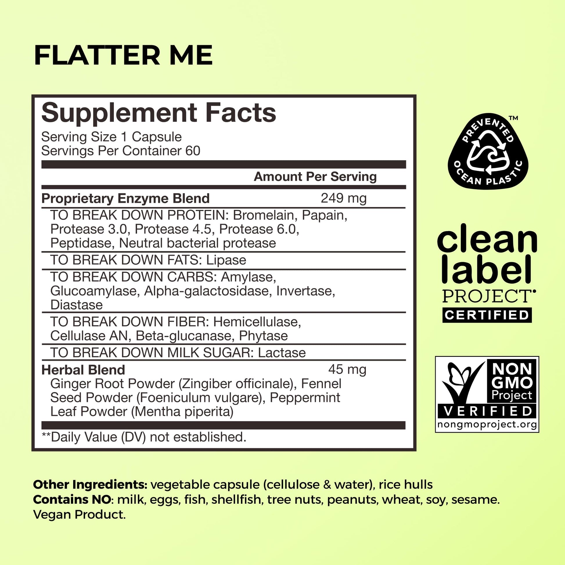 HUM Flatter Me Digestive Enzymes for Women & Men, Digestive Health Bloating Supplement with Ginger & Peppermint Leaf, Fast Acting Anti Bloat Pills Multi Enzyme for Debloating, Vegan, 60 Capsules HUMBuy Supplements Australia