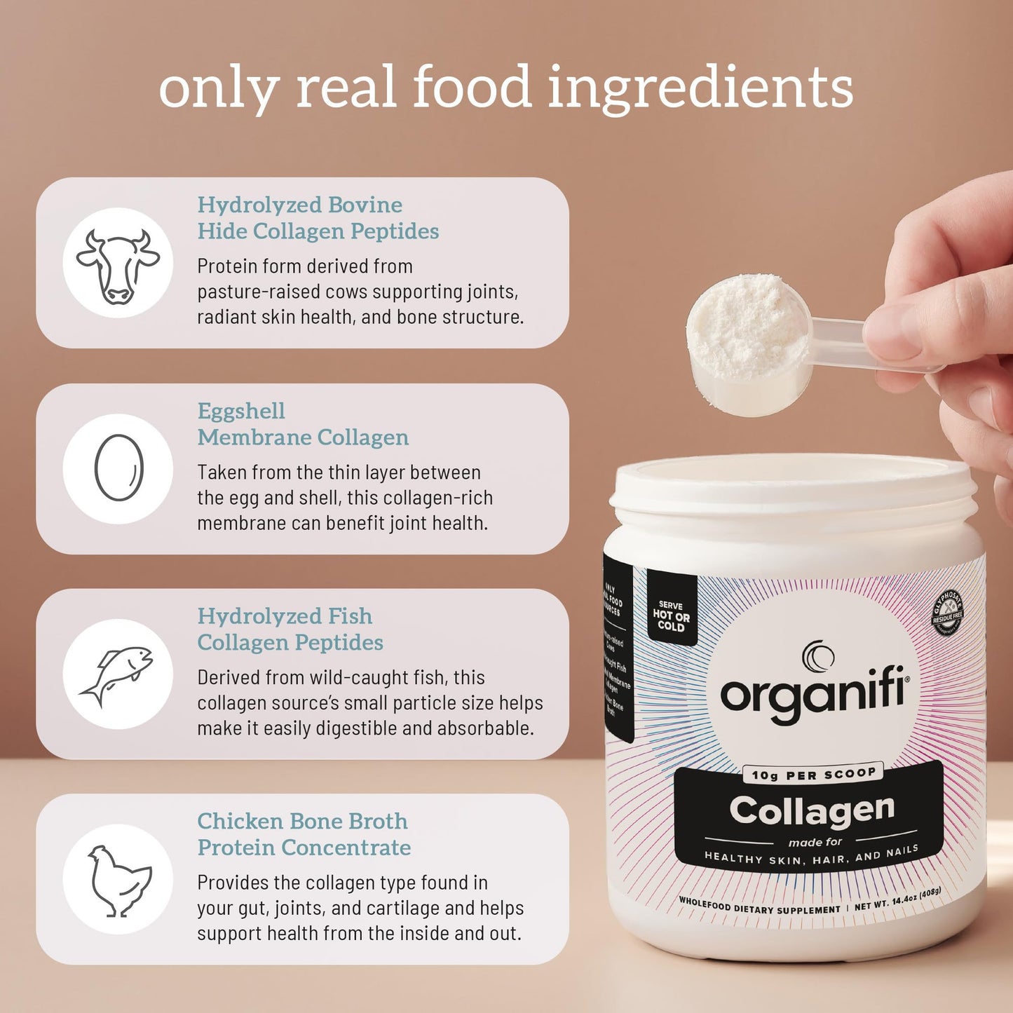 Organifi Unflavored Collagen Powder - Supports Stronger Skin, Nail, and Hair, 40 Servings OrganifiBuy Supplements Australia