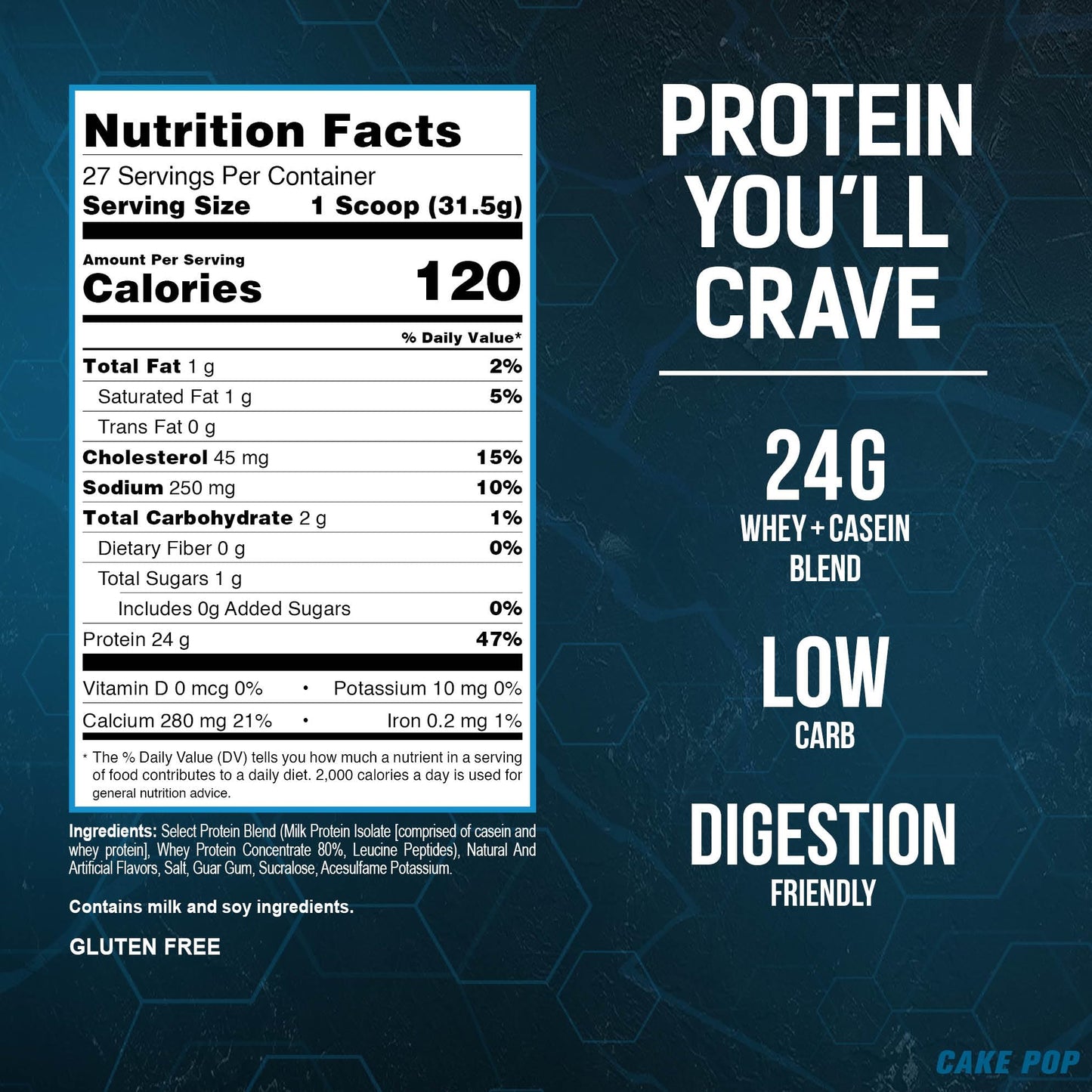 PEScience Select Low Carb Protein Powder, Cake Pop, 27 Serving, Keto Friendly PEScienceBuy Supplements Australia