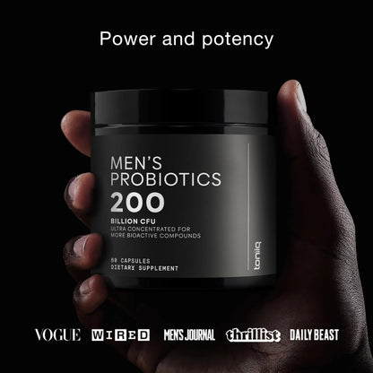 Toniiq Mens Probiotic with 20 Verified Strains – 200 Bilion CFU + 200mg FOS Prebiotic – Mens Probiotics for Gut Health - Cold-Chain & Delayed-Release – Lab-Tested Synbiotic Formula Toniiq buy supplements Au