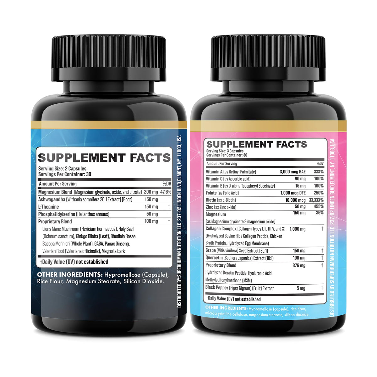Parrox Shining Serenity Set, Cortisol Support with Ashwagandha, L-Theanine, Magnesium, Lions Mane, GABA, Bacopa Monnieri, Collagen I, II, III, V, X, Folate, Biotin, Keratin, Hyaluronic Acid, Quercetin ParroxBuy Supplements Australia