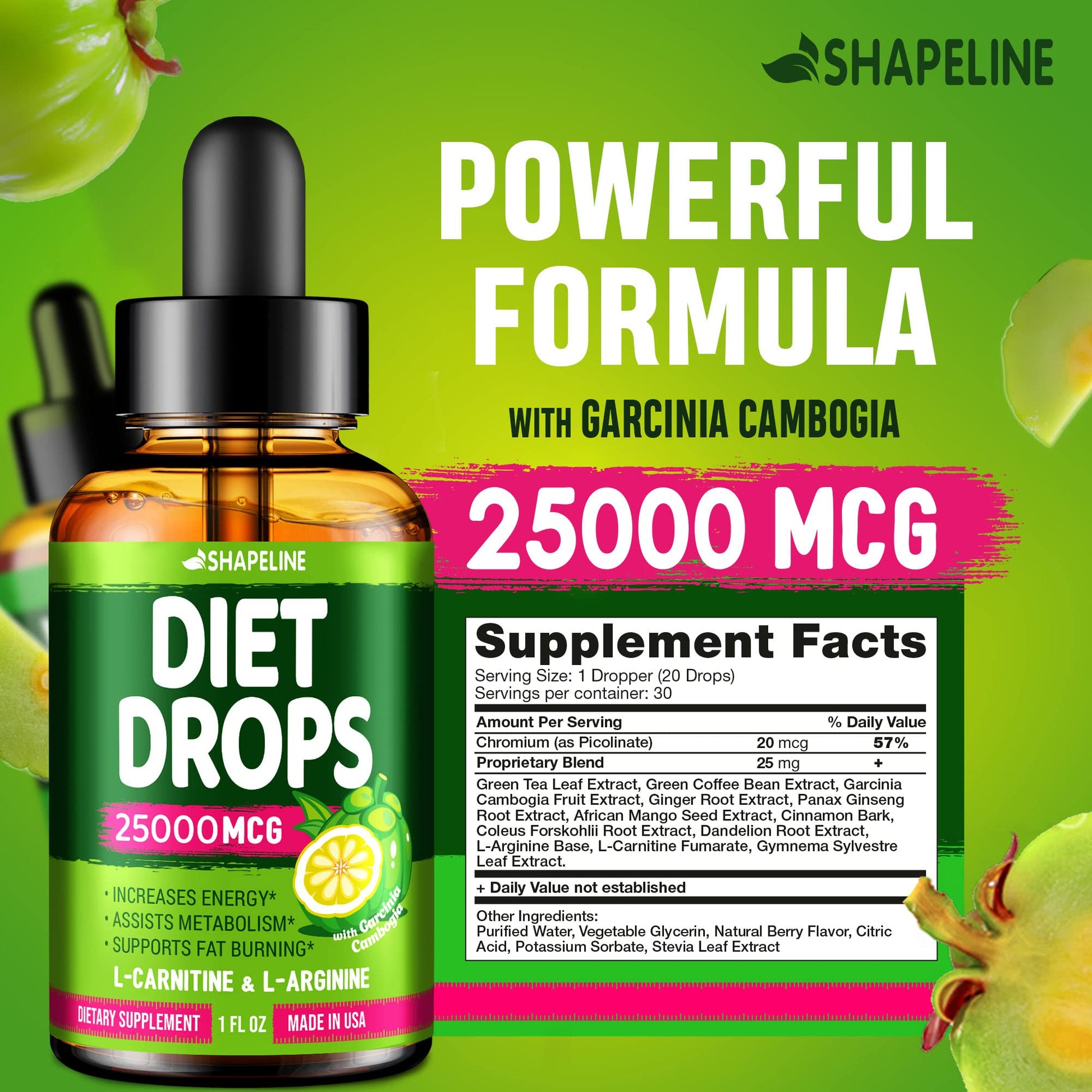 SHAPELINE Weight Loss Drops - Diet Drops 1 Fl Oz & 2 Fl Oz - Made in The USA - Appetite SHAPELINEBuy Supplements Australia