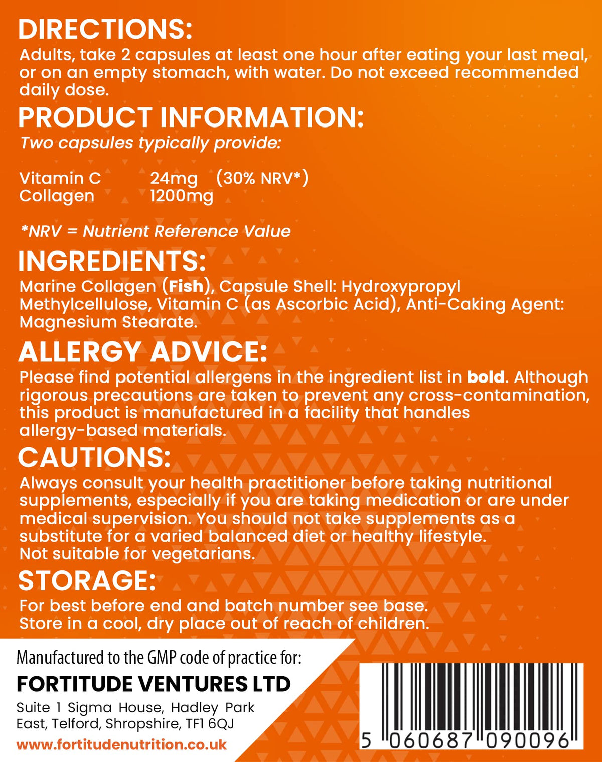 Marine Collagen Capsules | Hydrolyzed Marine Collagen with Vitamin C | High Strength Collagen Fortitude NutritionBuy Supplements Australia