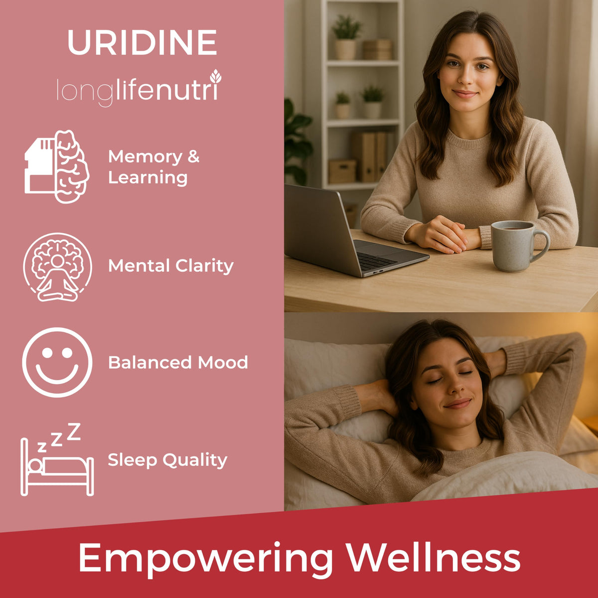 LongLifeNutri Uridine Monophosphate 300mg – Choline Precursor & Synaptic Function, Nootropic for Focus & Mental Performance, 120 Vegetarian Capsules, 4-Month Supply, GMP Certified, Made in USA LongLifeNutriBuy Supplements Australia