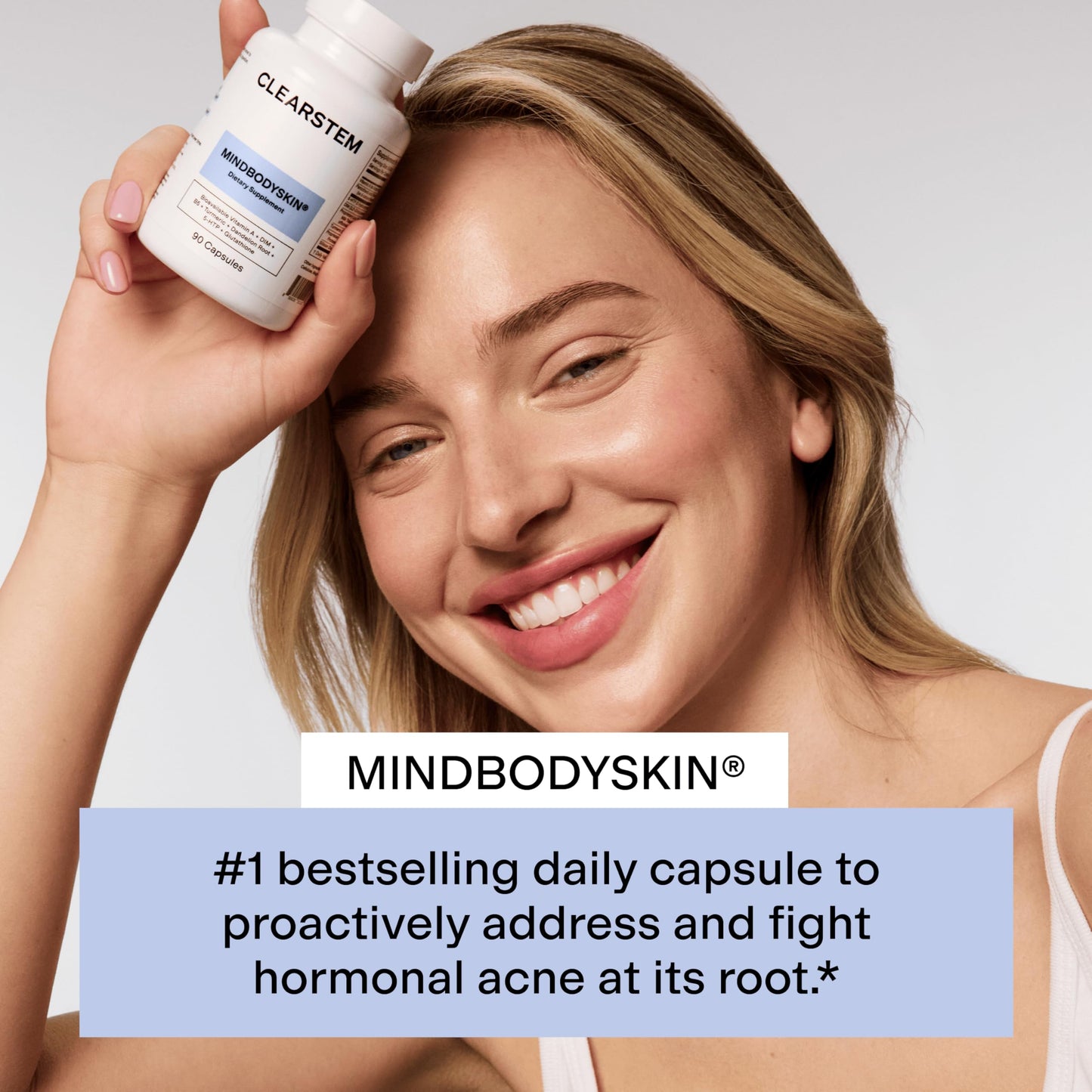 CLEARSTEM - MINDBODYSKIN Hormonal Acne Supplement (5-HTP) - Natural DIM Supplement - Skin Care Vitamins - Hormone Balance, Antioxidants - Gluten Free, CLEARSTEM canada supplements