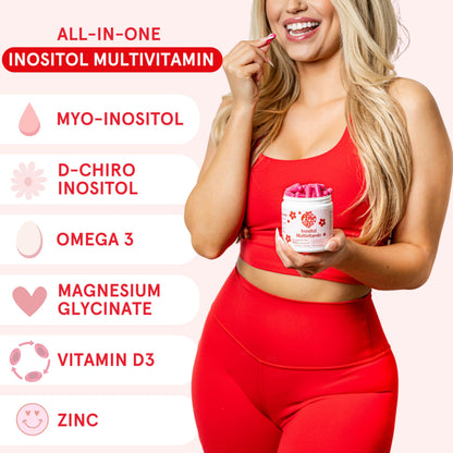 Peach Perfect Inositol Multivitamin – Myo-Inositol & D-Chiro 40:1 Blend, Omega-3, Vitamin D3, Magnesium, Zinc – Supports Women’s Health, Mood, Energy, Supplement – 30 SVG Peach PerfectBuy Supplements Australia