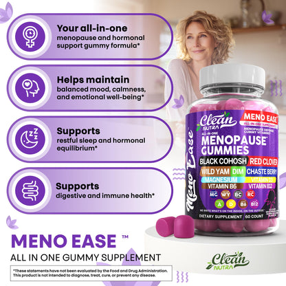 Menopause Supplement for Women Gummies with Black Cohosh, Wild Yam, DIM, Magnesium, Red Clover Chasteberry for Hormone Balance Relief Night Sweats Mood Plus Bergamot, Vitamin D3, Vitamin B6 B12 Clean NutraceuticalsBuy Supplements Australia