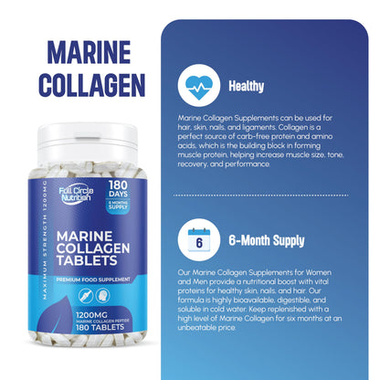 Marine Collagen Tablets 1200MG - 2400MG - 180 Days Supply GenericBuy Supplements Australia