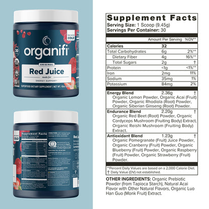 Organifi Red Juice - Vegan Energy Powder - Berry-Flavored Adaptogen Drink OrganifiBuy Supplements Australia