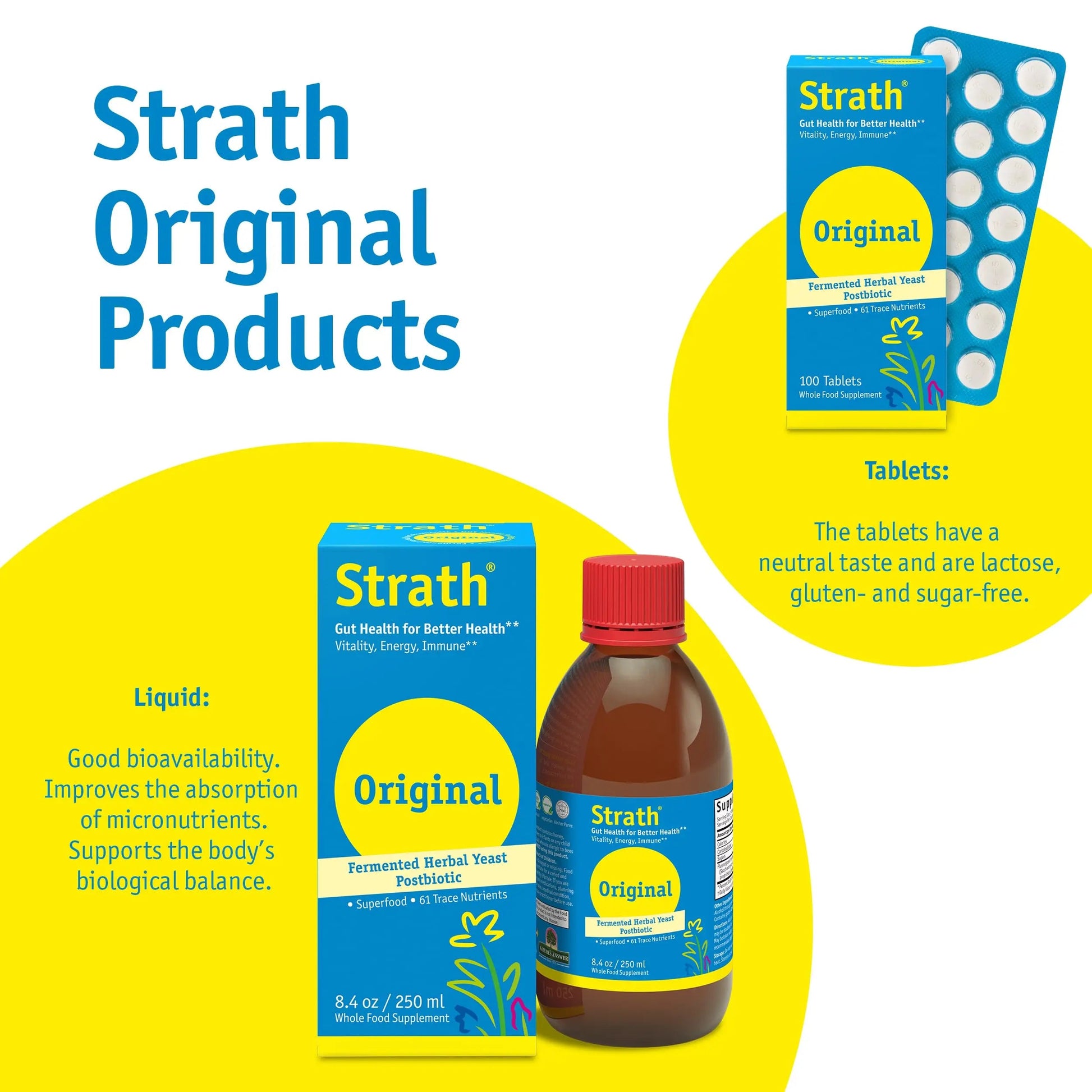 Strath Fermented Herbal Yeast Postbiotic - (8.4 Fl oz) Daily Nutritional Food Supplement Liquid | Supports Metabolism | Vegetarian | Lactose-Free | No Artificial Additives Bio-StrathBuy Supplements Australia