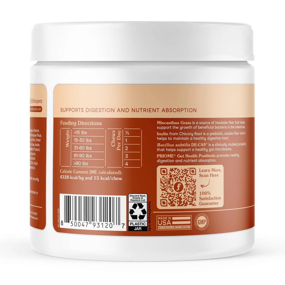 Fera Pets Probiotics for Dogs with Prebiotics and Postbiotics - Full Spectrum Gut Health Support - Promotes a Balanced Gut Microbiome - Boosts Immune Health - 30 Soft Chews Fera PetsBuy Supplements Australia