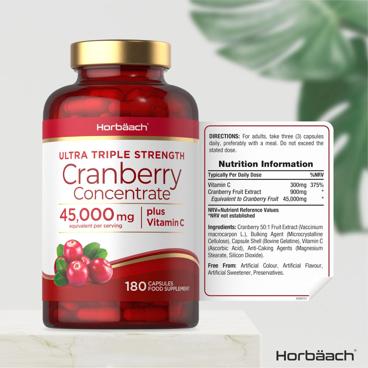 Cranberry Capsules 45,000 mg | High Strength Cranberry Extract with Vitamin C HorbäachBuy Supplements Australia