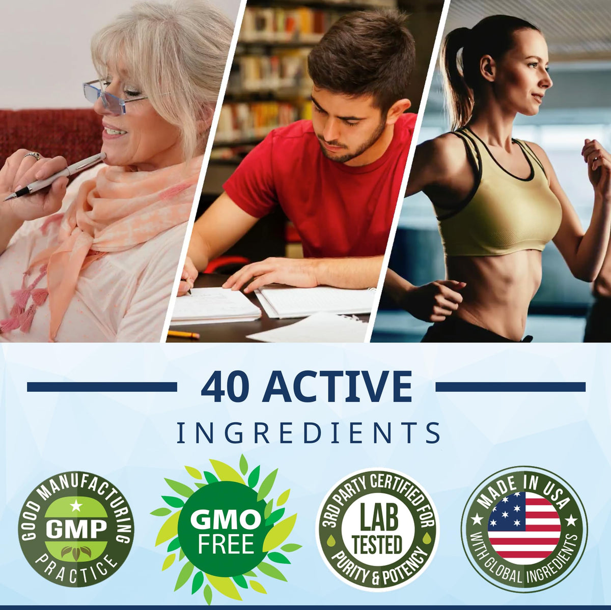 40-in-1 Brain Booster Supplement for Focus, Memory, Clarity, Energy | Advanced Vitamins Plus eBook | for Men & Women, Cognitive Function Nootropic Support with DMAE, Mind Health Formula | 60 Capsules NATURE'S BRANCHBuy Supplements Australia