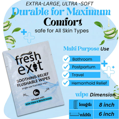 FreshExit Flushable Hemorrhoid Wipes – 36 Count – Individually Wrapped with Witch Hazel & Aloe Vera, Large Discreet Travel Wipes for Adults, Soothing & Gentle on Skin FreshExitBuy Supplements Australia