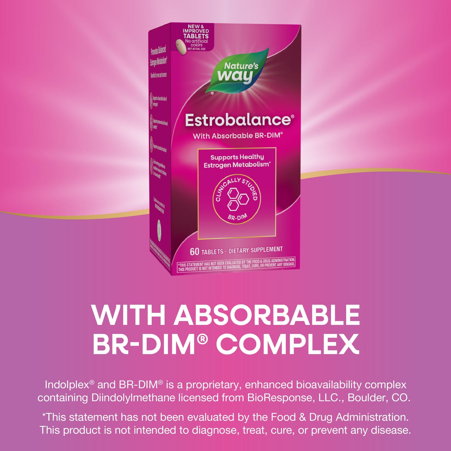 Nature's Way Estrobalance, Absorbable BR-DIM, Supports Healthy Estrogen Metabolism*, Vegan, Gluten Free, 60 Tablets (Packaging May Vary) Nature's WayBuy Supplements Australia