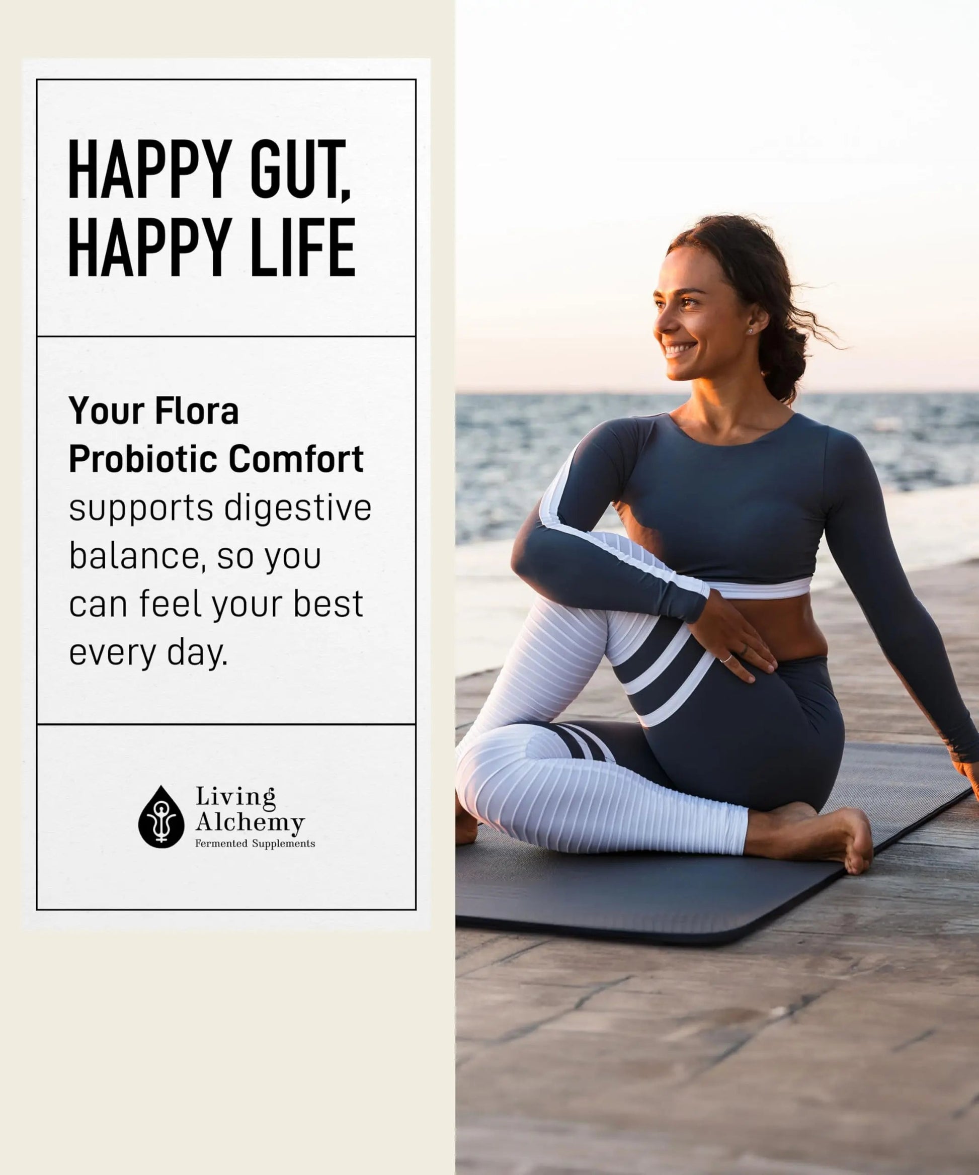 Your Flora Probiotic Comfort – Non-GMO Probiotics with Fermented Soybean, Chamomile, Fennel, Prebiotics, Digestive Enzymes for Digestion & Bloating – Prebiotics, Postbiotics – Living Alchemy, 60 Pcs Living AlchemyBuy Supplements Australia