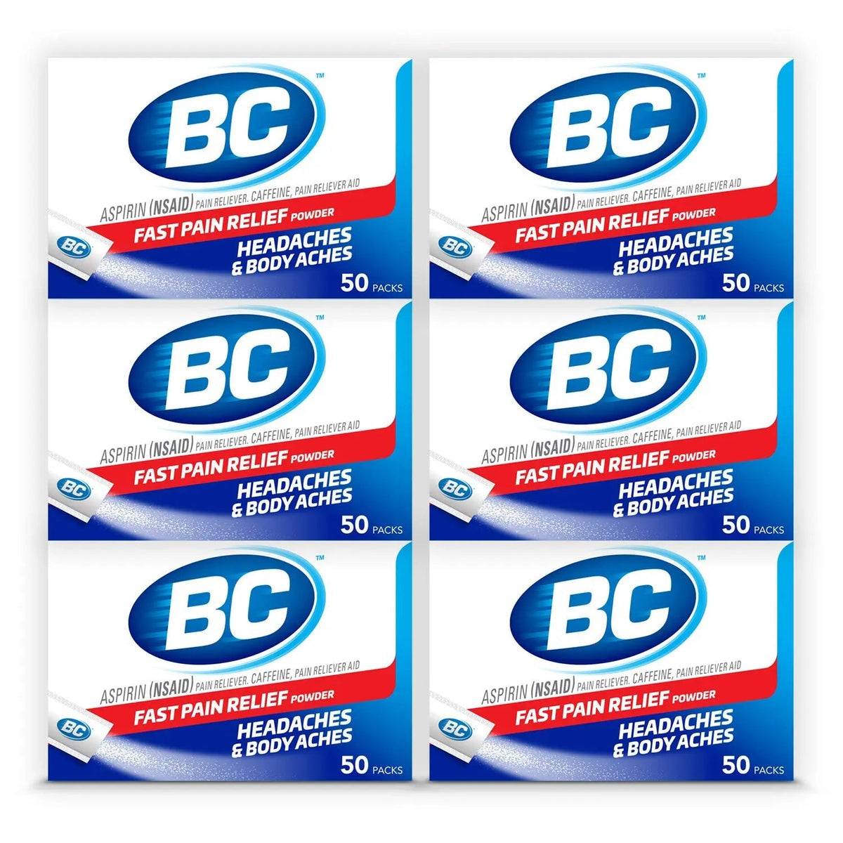 BC Powder Original Strength Pain Reliever, 50 Powder Sticks, 50 Count(Pack of 6) BCBuy Supplements Australia