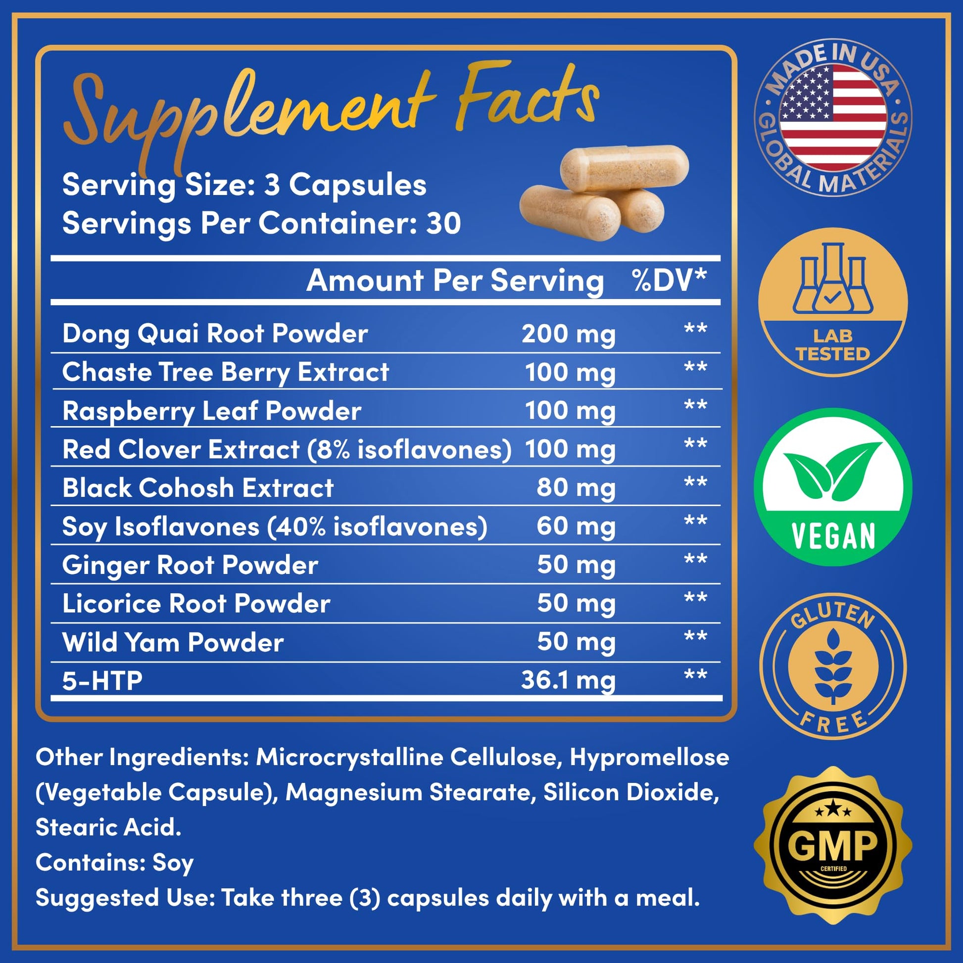 Menopause Supplements for Women - 5-HTP, Dong Quai, Black Cohosh for Menopause Hot Flashes, Night Sweats Relief Support - Womens Pre Meno Premenopausal Perimenopause Supplement - 90 Caps WINDSOR BOTANICALSBuy Supplements Australia
