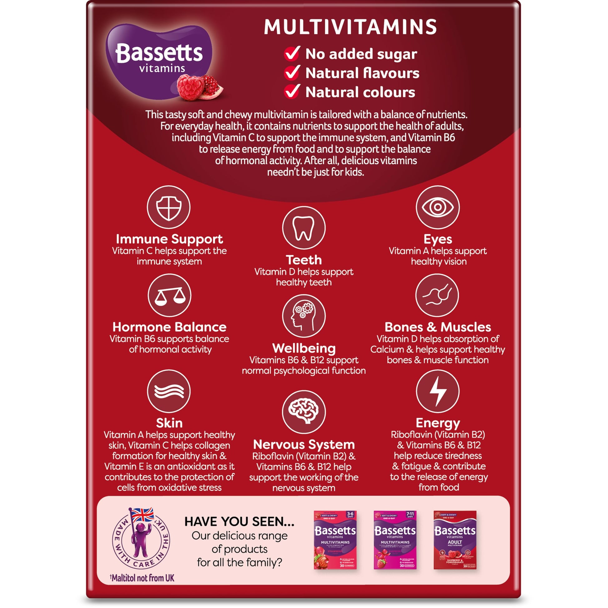 Bassetts Vitamins Adults Multivitamins, 60 Pastilles Bassetts VitaminsBuy Supplements Australia