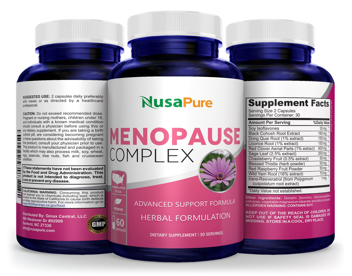 NusaPure Menopause Complex : Black Cohosh and Herbal Ingredients - 60 Capsules NusaPureBuy Supplements Australia