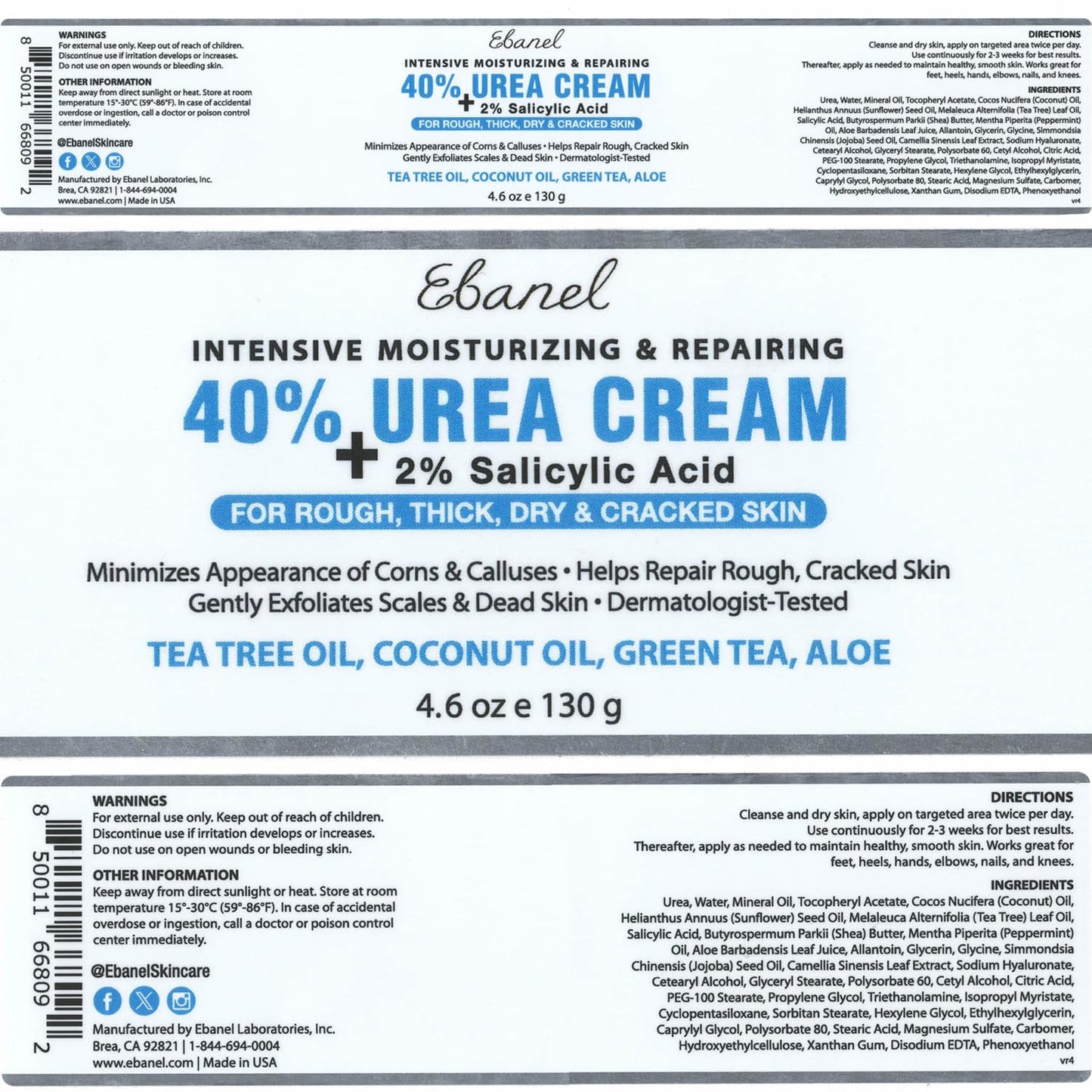 Ebanel Bundle of 40% Urea Cream 4.6 Oz, and 2.5% Retinol Moisturizer Ebanel buy supplements Au
