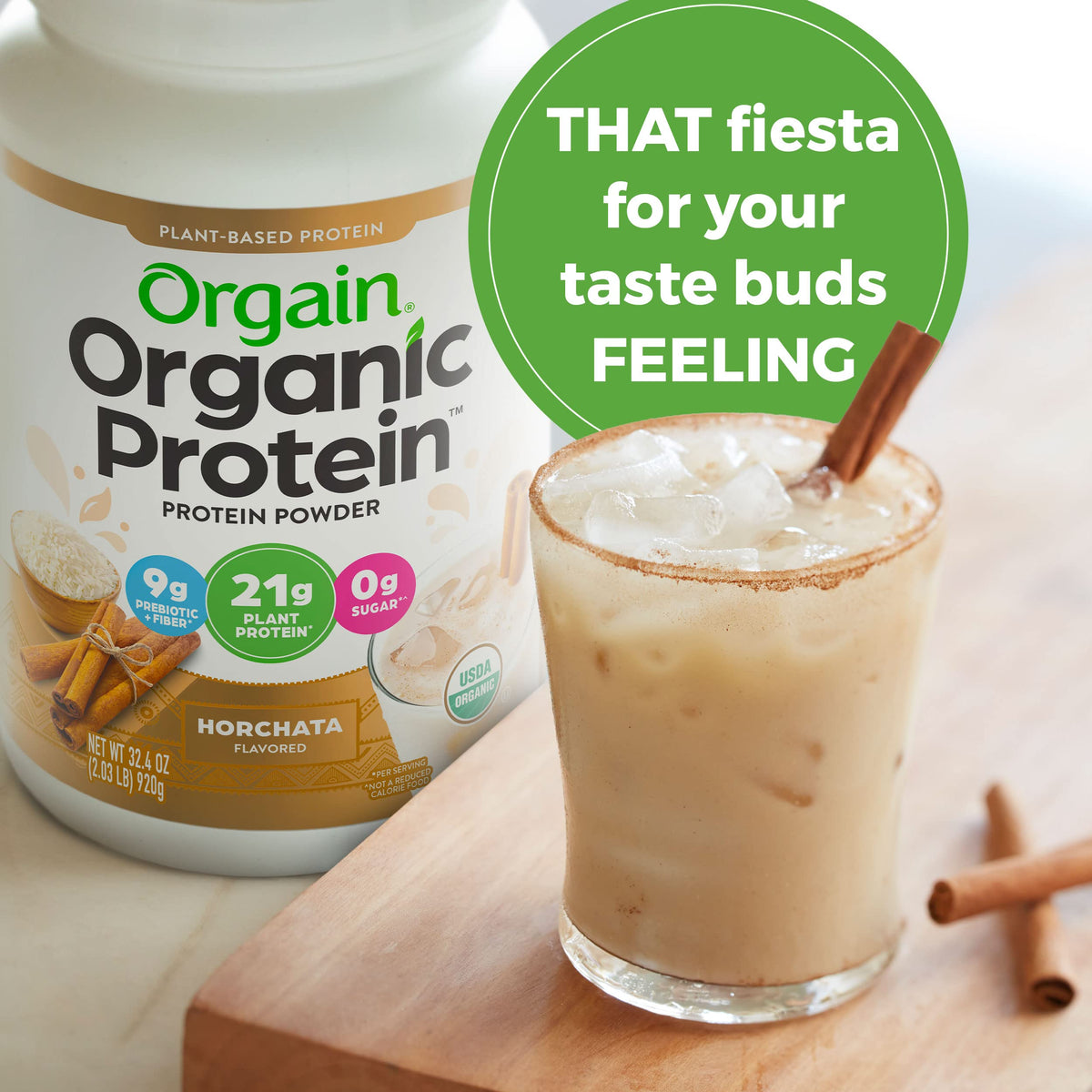 Orgain Organic Vegan Protein Powder, Horchata - 21g of Plant Based Protein, Low Net OrgainBuy Supplements Australia