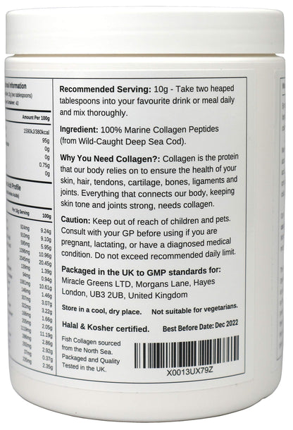 Marine Collagen Peptides (400g) | Hydrolysed from Wild Caught North SEA Cod Miracle GreensBuy Supplements Australia