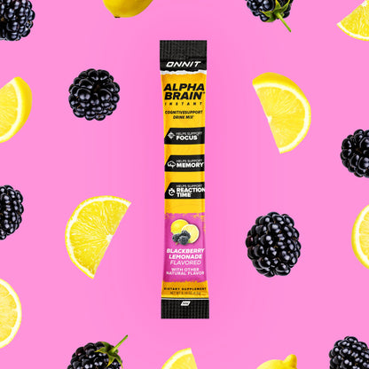 ONNIT Alpha Brain Instant Cognitive Support Drink Mix, BlackBerry Lemonade Flavor, Nootropic Supplement for Focus, Memory, and Clarity, 0.13 oz Packets, 30 Count ONNITBuy Supplements Australia
