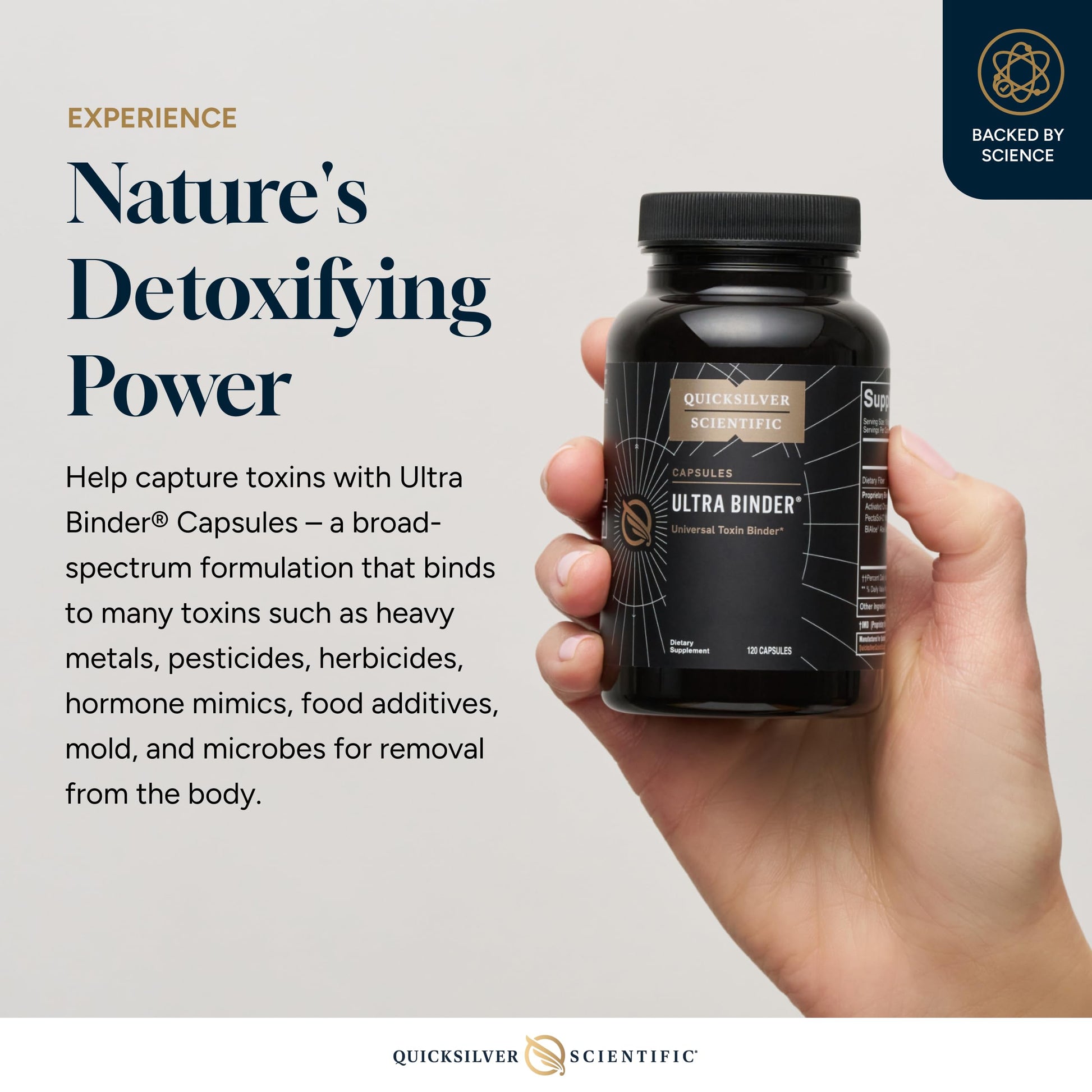 Quicksilver Scientific Ultra Binder - Multi Toxin Binder with Bentonite Clay Powder, Zeolite Detox & Charcoal - Supplement for Gut Support & The Body's Toxin Removal Process (120 Capsules) Quicksilver ScientificBuy Supplements Australia