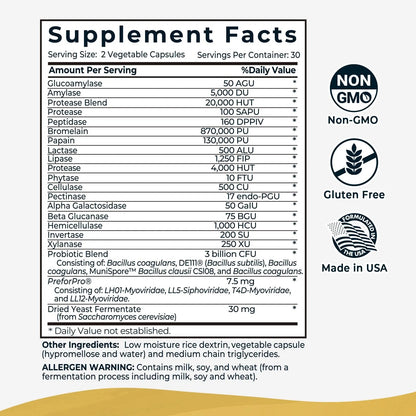 4-in-1 Prebiotic Probiotic & Postbiotic for Women & Men, Complete Gut & Digestive Support Supplement, Pre Post Probiotics & Digestive Enzymes 60 Capsules,Made in USA Divinity NutraBuy Supplements Australia